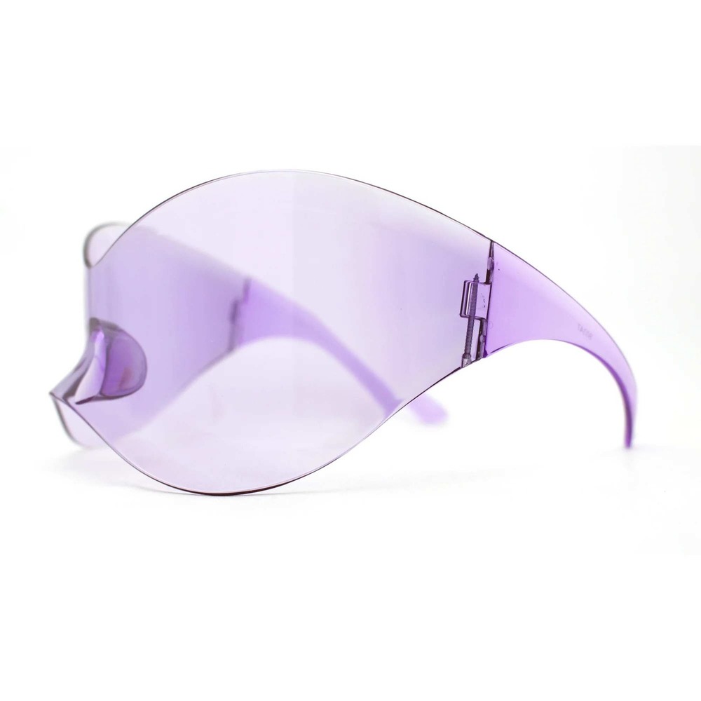 Oversized Shield Sunglasses Purple Lens Accents Fashion Sun Glasses Women Lentes